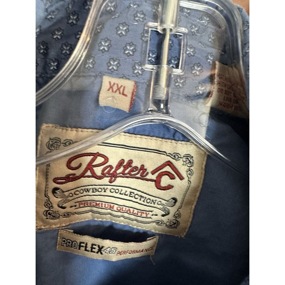 Rafter-C ProFlex45 Western Long Sleeve Pearl Snap - 2XL Blue Cross/X Design - Picture 6 of 12